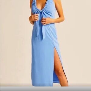 Cinched Neck Slip Midi Dress